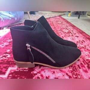 Black Ankle Boots with Zipper